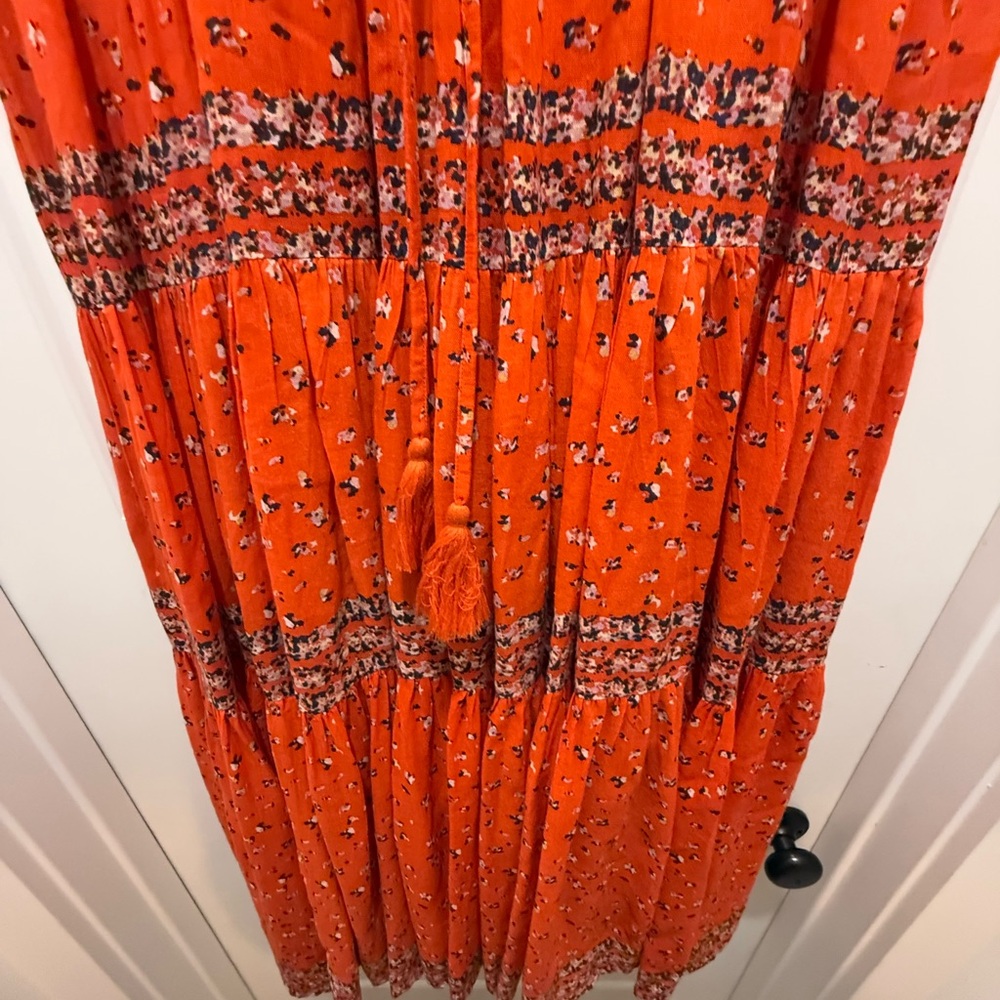 Free People. Rare Feeling Printed Maxi Dress. Orange. Size Small. - Picture 8 of 14